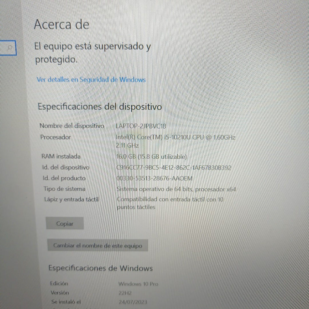LAPTOP LENOVO THINKPAD P15V GEN 1 (2020) 256 GB SSD 16 GB RAM
