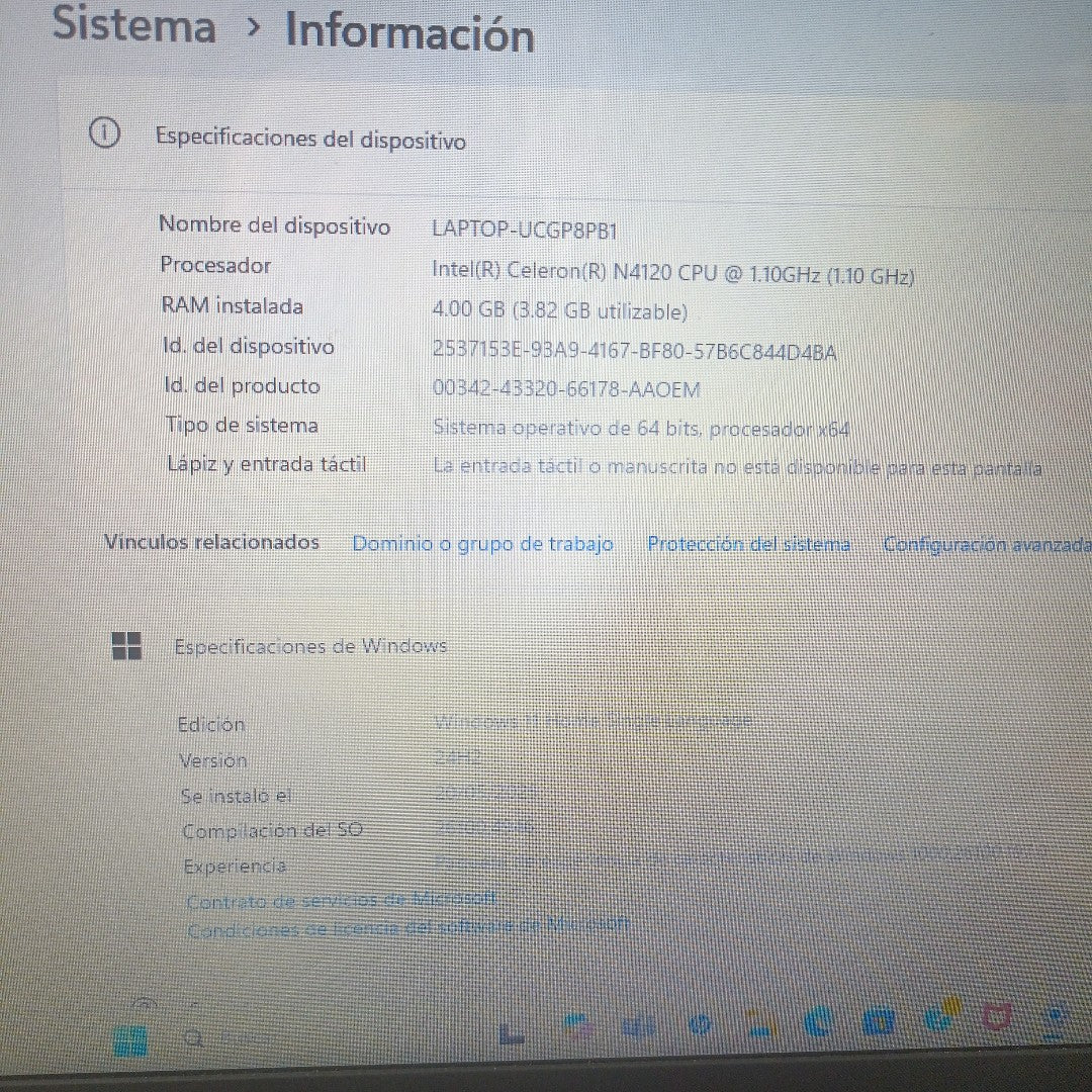 LAPTOP HP 14-DQ0509LA (2022) 128 GB SSD 4 GB RAM (SEMINUEVO)