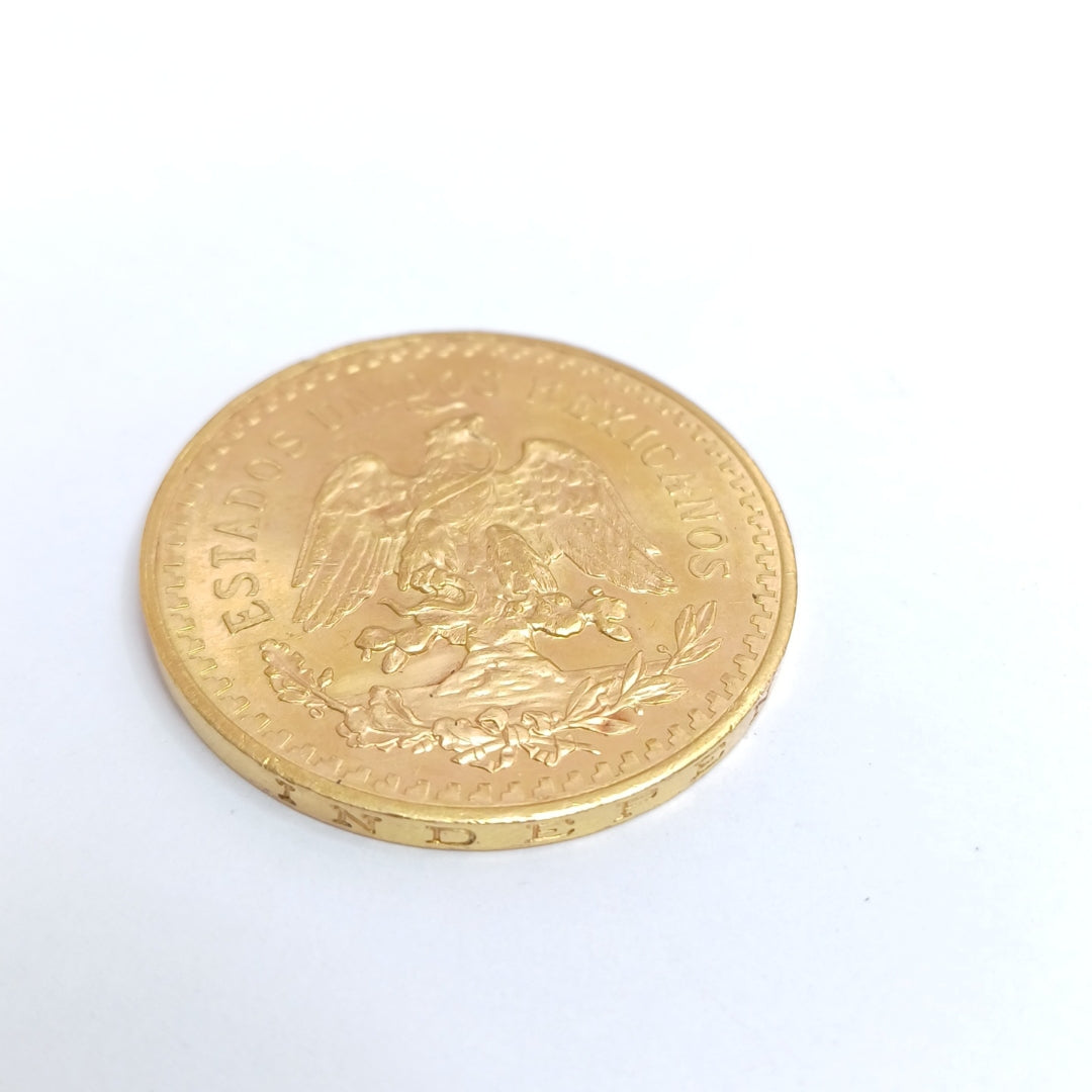 K1 41.6 GRMS - DESC. 0 GRAMOS - 21 K - AVALÚO 77688 * * IDENTIFICACIÓN MONEDA NOMINATIVA. * MONEDAS PESOS 50 PESOS. (SEMINUEVO)