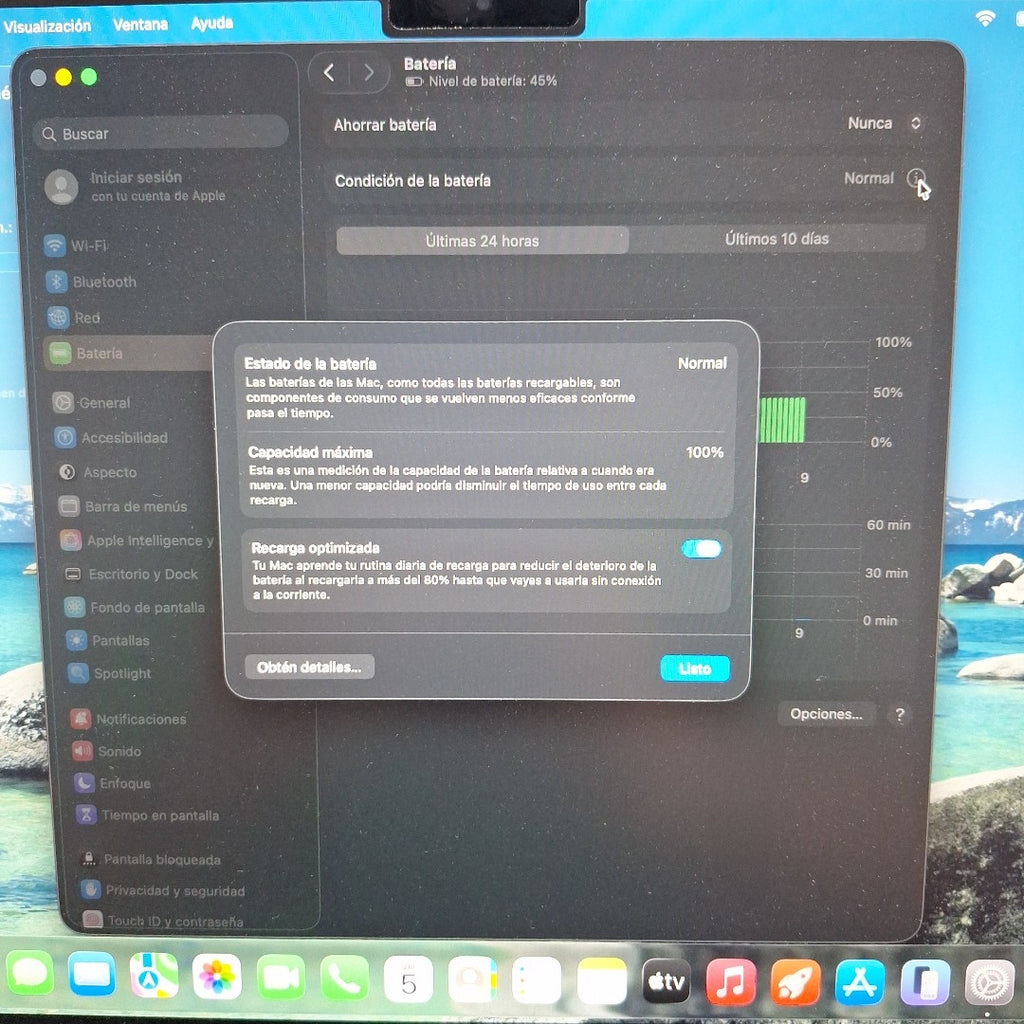 LAPTOP APPLE MACBOOK AIR 13" 2022 3.49 A2681 (8 CPU/8 GPU) 256 GB SSD 8 GB RAM (SEMINUEVO)