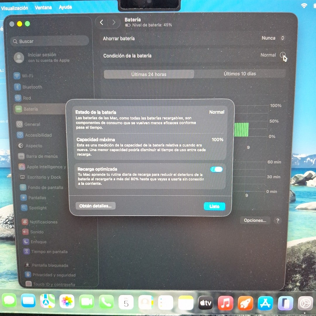 LAPTOP APPLE MACBOOK AIR 13" 2022 3.49 A2681 (8 CPU/8 GPU) 256 GB SSD 8 GB RAM (SEMINUEVO)