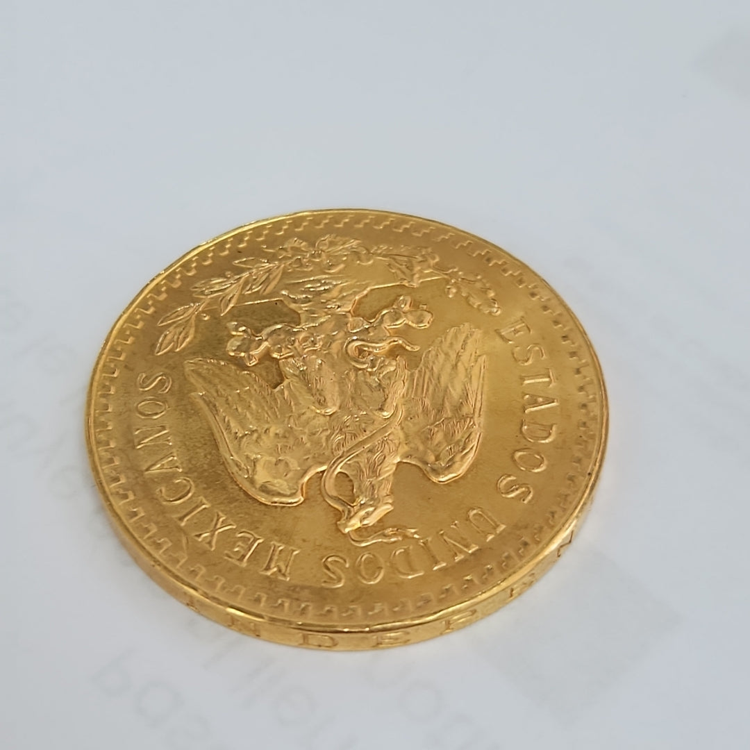 K1 41.6 GRMS - DESC. 0 GRAMOS - 21 K - AVALÚO 76377.6 * * IDENTIFICACIÓN MONEDA NOMINATIVA. * MONEDAS PESOS 50 PESO (SEMINUEVO)