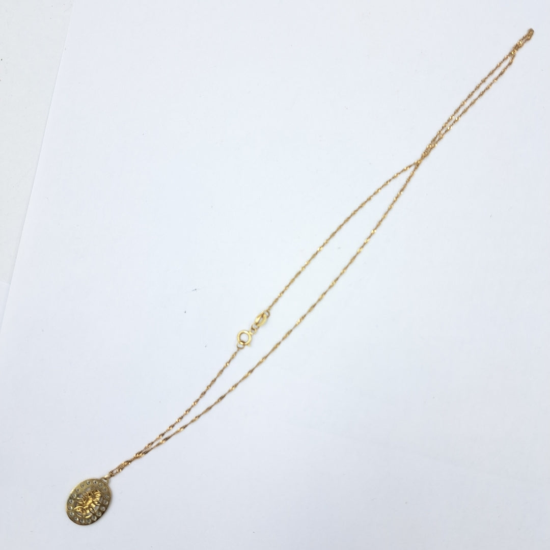 CADENA, MEDALLA RELIGIOSA. ORO. 10 K 1.9 GRMS (SEMINUEVO)