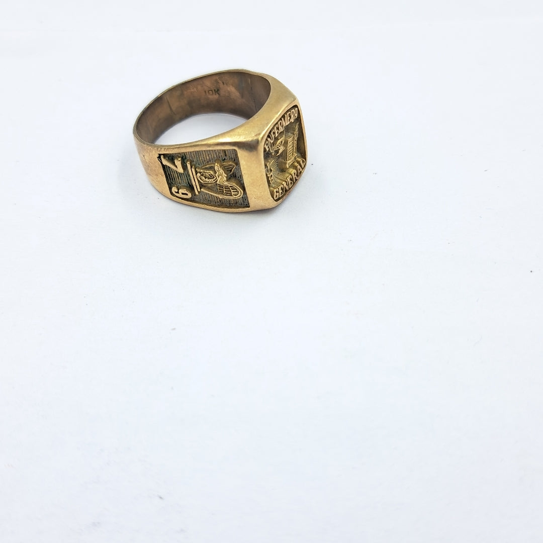 ANILLO DE GRADUACIÓN. ORO. 10 K 11.5 GRMS (SEMINUEVO)