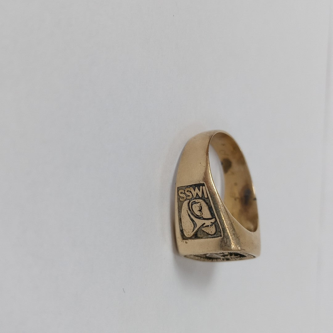 ANILLO DE GRADUACIÓN ORO 10 K 7,10 GRMS (SEMINUEVO)
