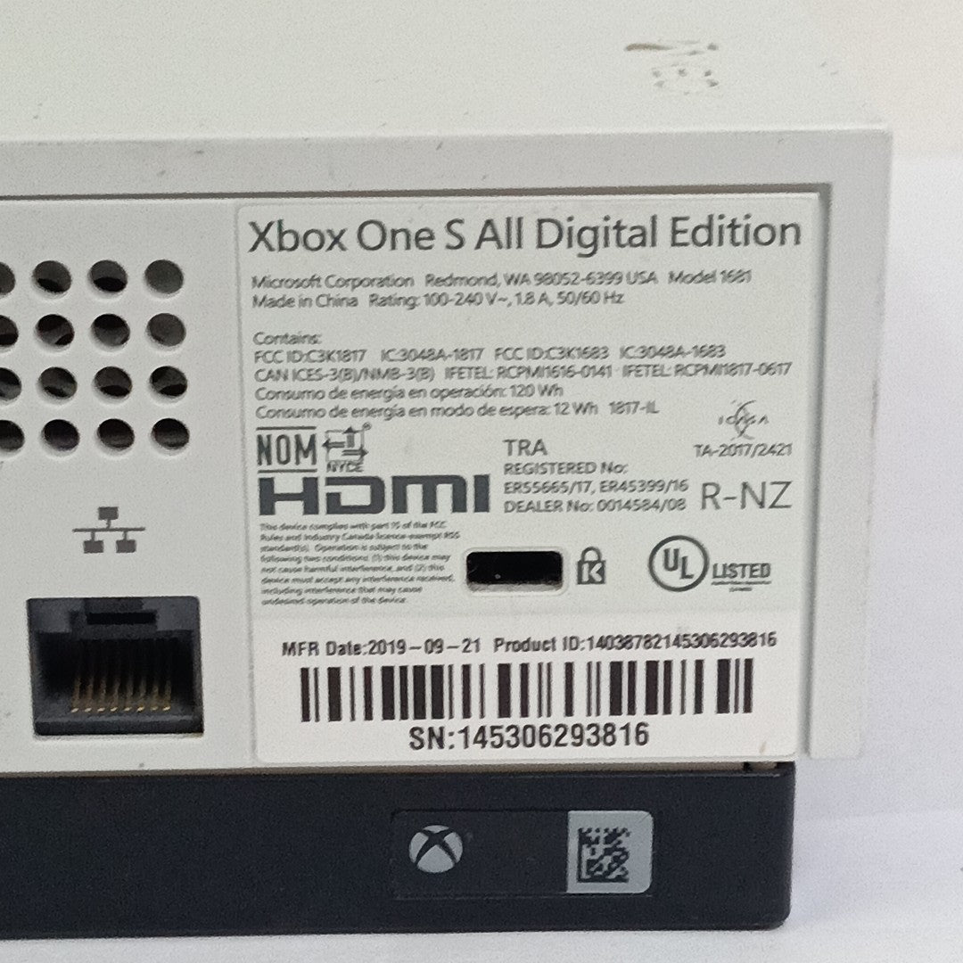 CONSOLA DE VIDEOJUEGO MICROSOFT XBOX ONE S ALL DIGITAL 1 TB (SEMINUEVO)