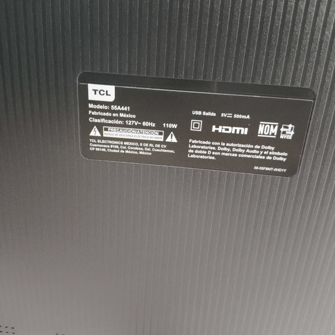 PANTALLA TCL 55A441 (2021) 55" LED 4K (SEMINUEVO)