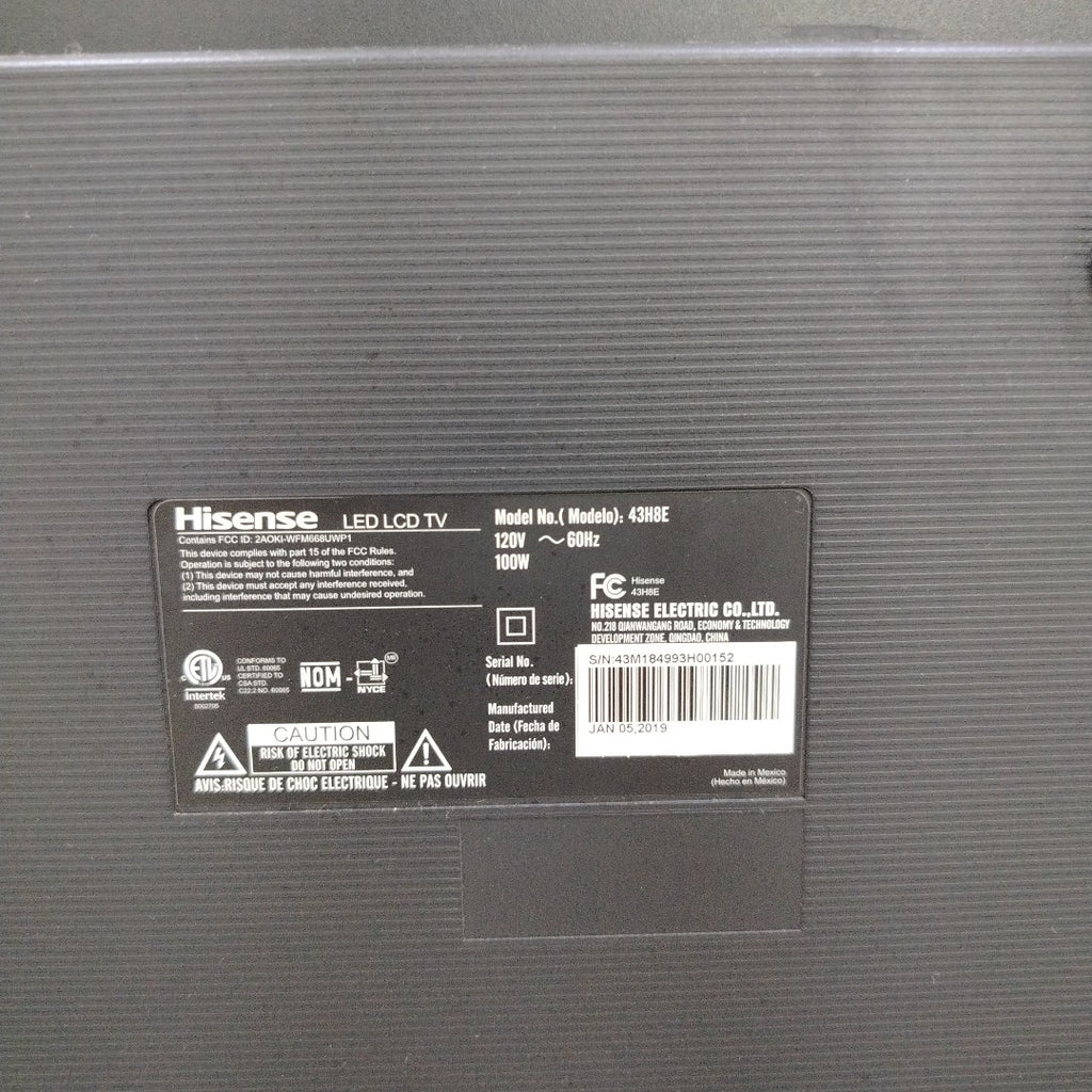 PANTALLA HISENSE 43H8E (2018) 43" LED 4K (SEMINUEVO)