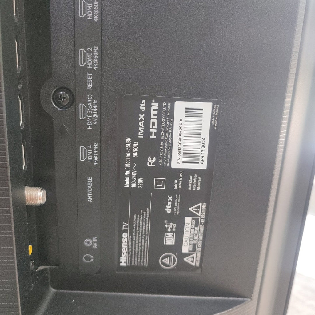 PANTALLA HISENSE 55U8N (2024) 55" ULTRA HD 4K (SEMINUEVO)