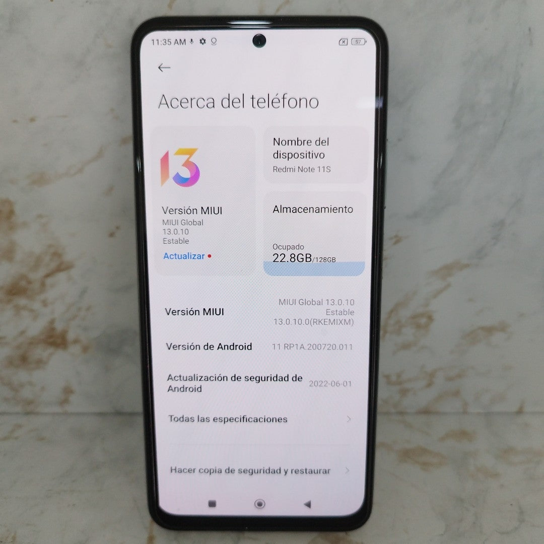CELULAR XIAOMI REDMI NOTE 11S 2201117SL 128 GB 6 GB RAM (SEMINUEVO)