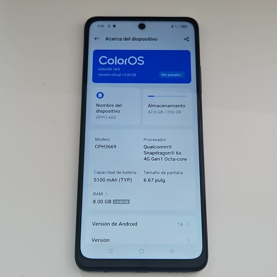 CELULAR OPPO  A60 CPH3669 256 GB 8 GB RAM (SEMINUEVO)