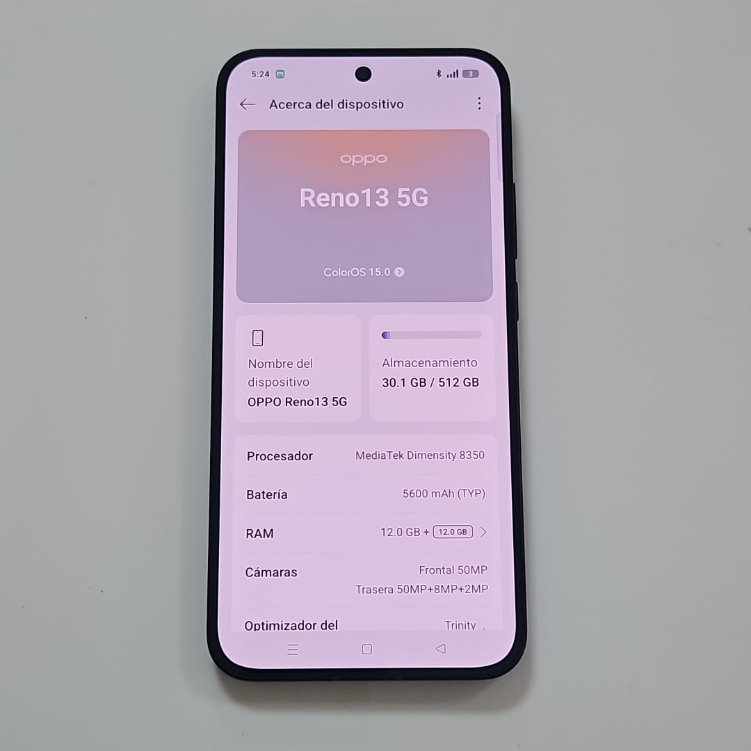 CELULAR OPPO  RENO13 5G CPH2689 (2024) 512 GB 12 GB RAM (SEMINUEVO)