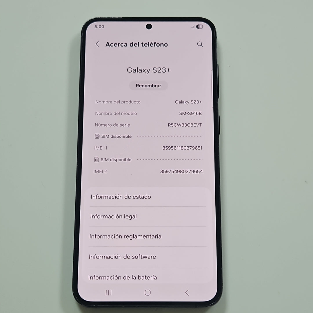 CELULAR SAMSUNG GALAXY S23+ SM-S916B 512 GB 8 GB RAM (SEMINUEVO)