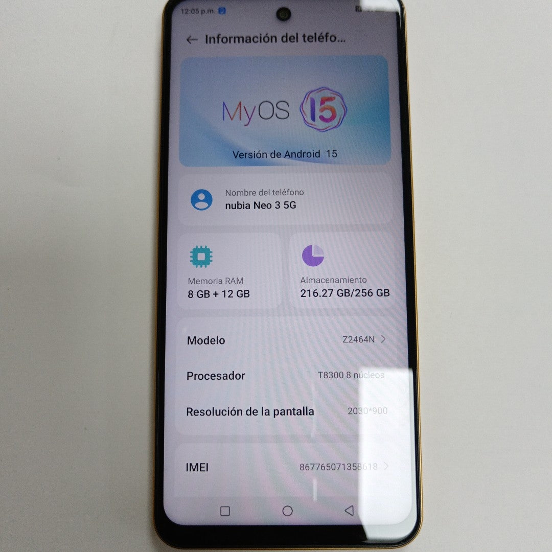 CELULAR NUBIA  NEO 3 5G Z2464N (2025) 256 GB 8 GB RAM (SEMINUEVO)