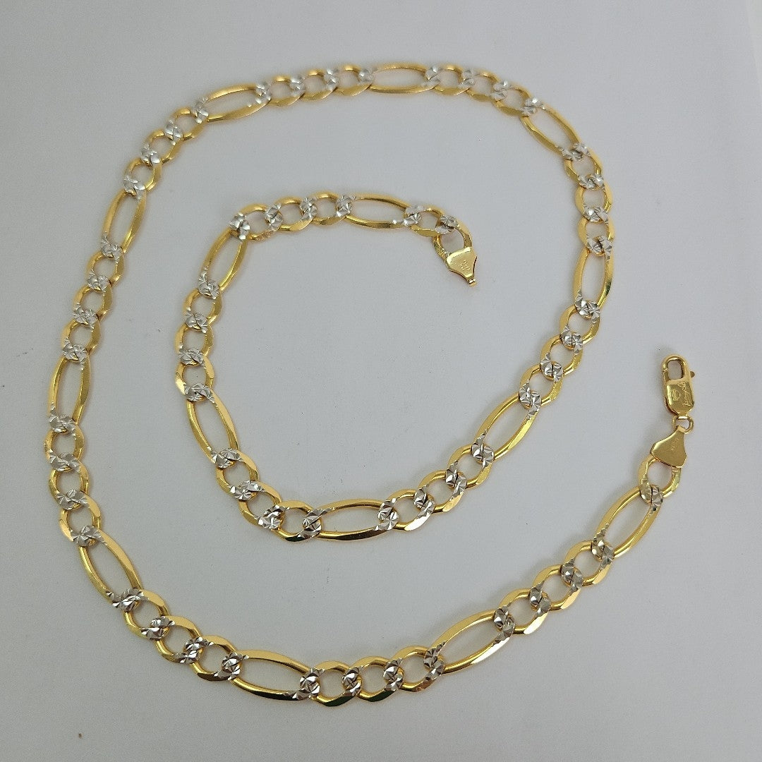 CADENAS CARTIER 3*1 DIAMANTADA ORO 14K 42.1 (NUEVO)