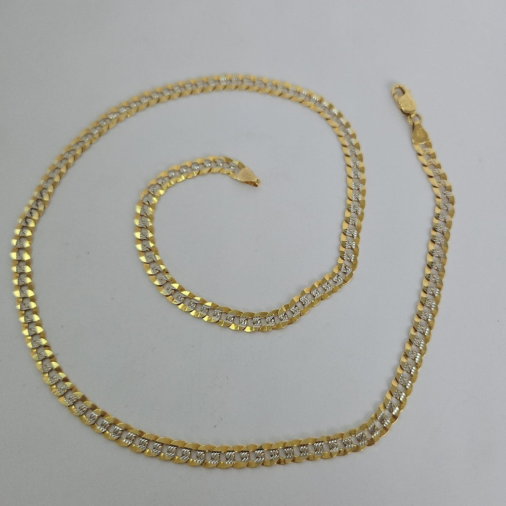 CADENAS BARBADA DIAMANTADA ORO 14K 14.3 (NUEVO)