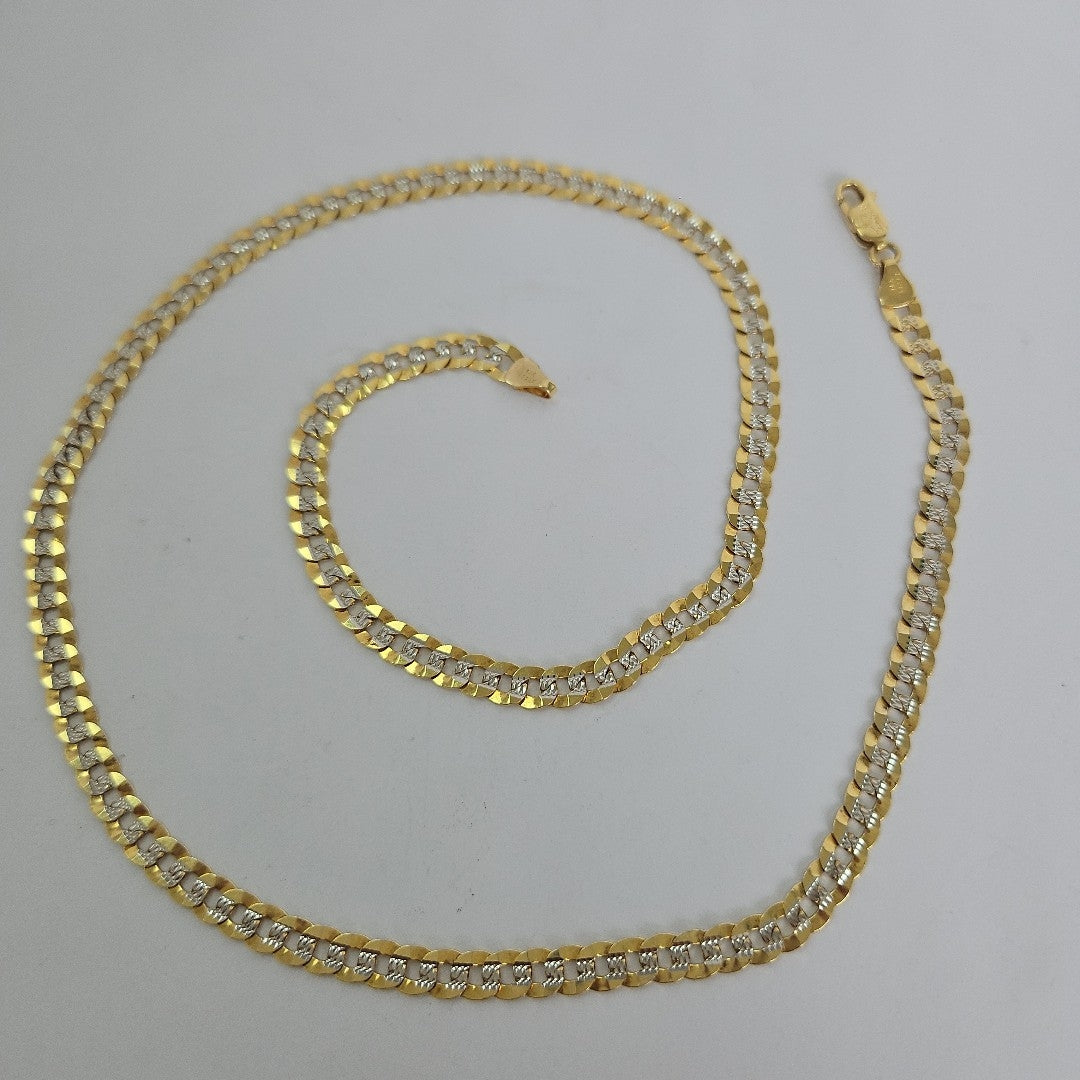 CADENAS BARBADA DIAMANTADA ORO 14K 14.3 (NUEVO)