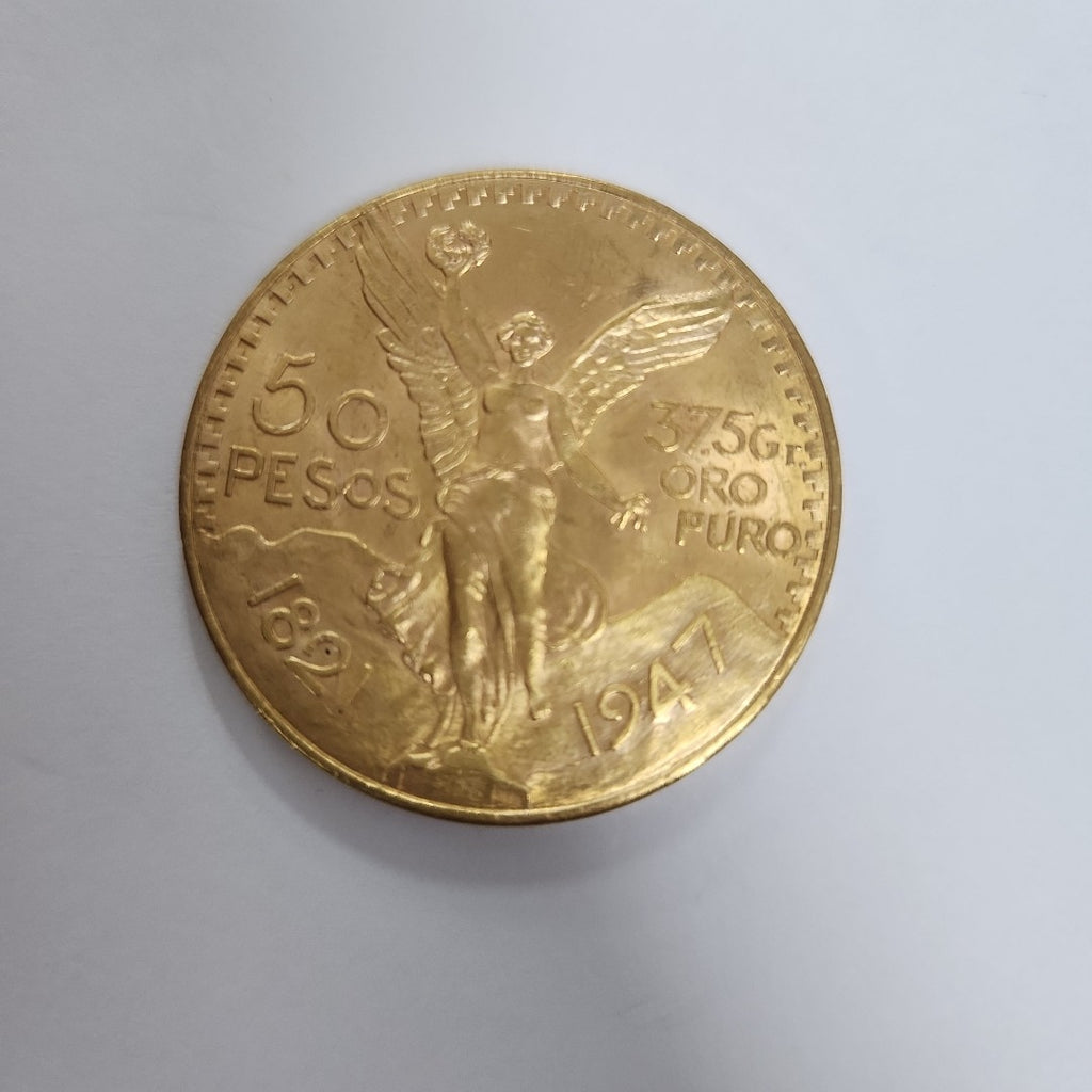 K1 41.6 GRMS - DESC. 0 GRAMOS - 21 K - AVALÚO 76377.6 * * IDENTIFICACIÓN MONEDA NOMINATIVA. * MONEDAS PESOS 50 PESO (SEMINUEVO)