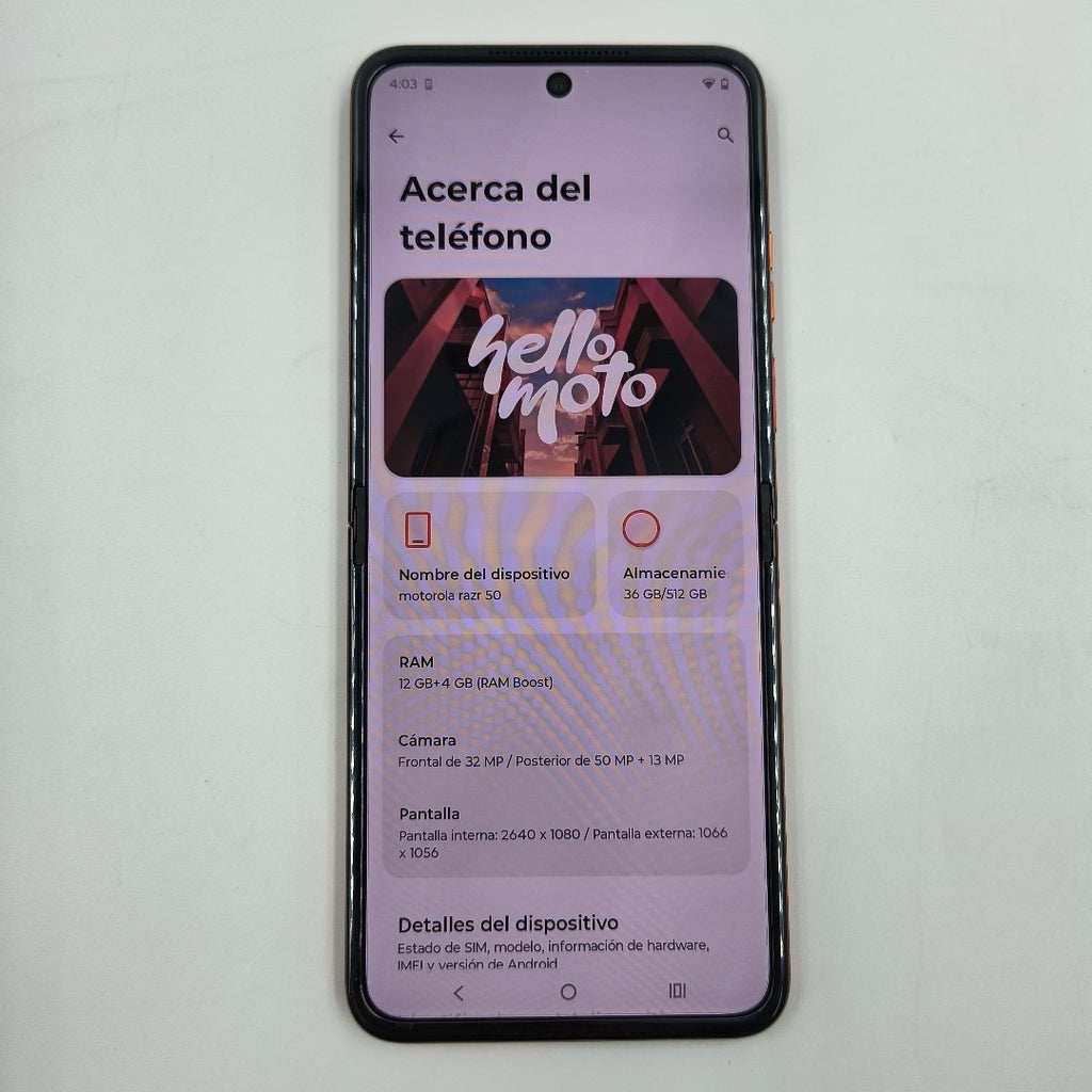 CELULAR MOTOROLA RAZR 50 5G XT2453-1 512 GB 12 GB RAM (SEMINUEVO)