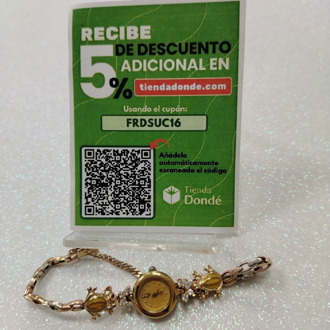 RELOJ CAJA ACERO PULSO ORO. ORO. 10 K 15.4 GRMS (SEMINUEVO)