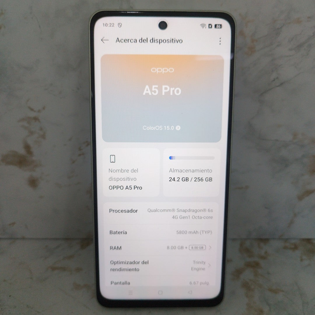 CELULAR OPPO  A5 PRO CPH2711 (2025) 256 GB 8 GB RAM (SEMINUEVO)
