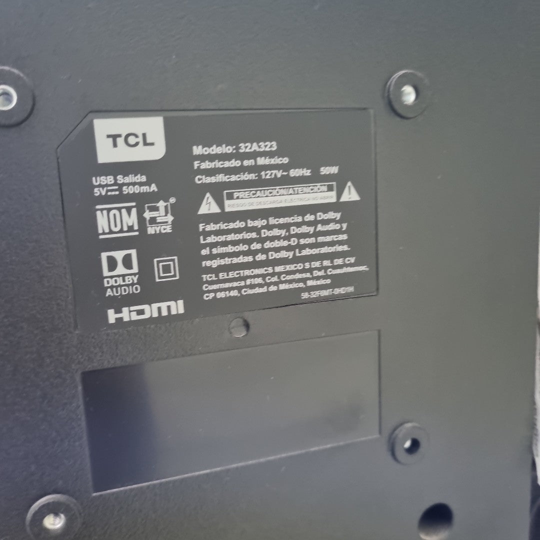 PANTALLA TCL 32A323 (2021) 32" LED HD (SEMINUEVO)