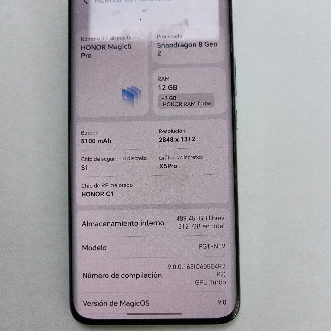 CELULAR HONOR MAGIC 5 PRO PGT-N19 512 GB 12 GB RAM (SEMINUEVO)