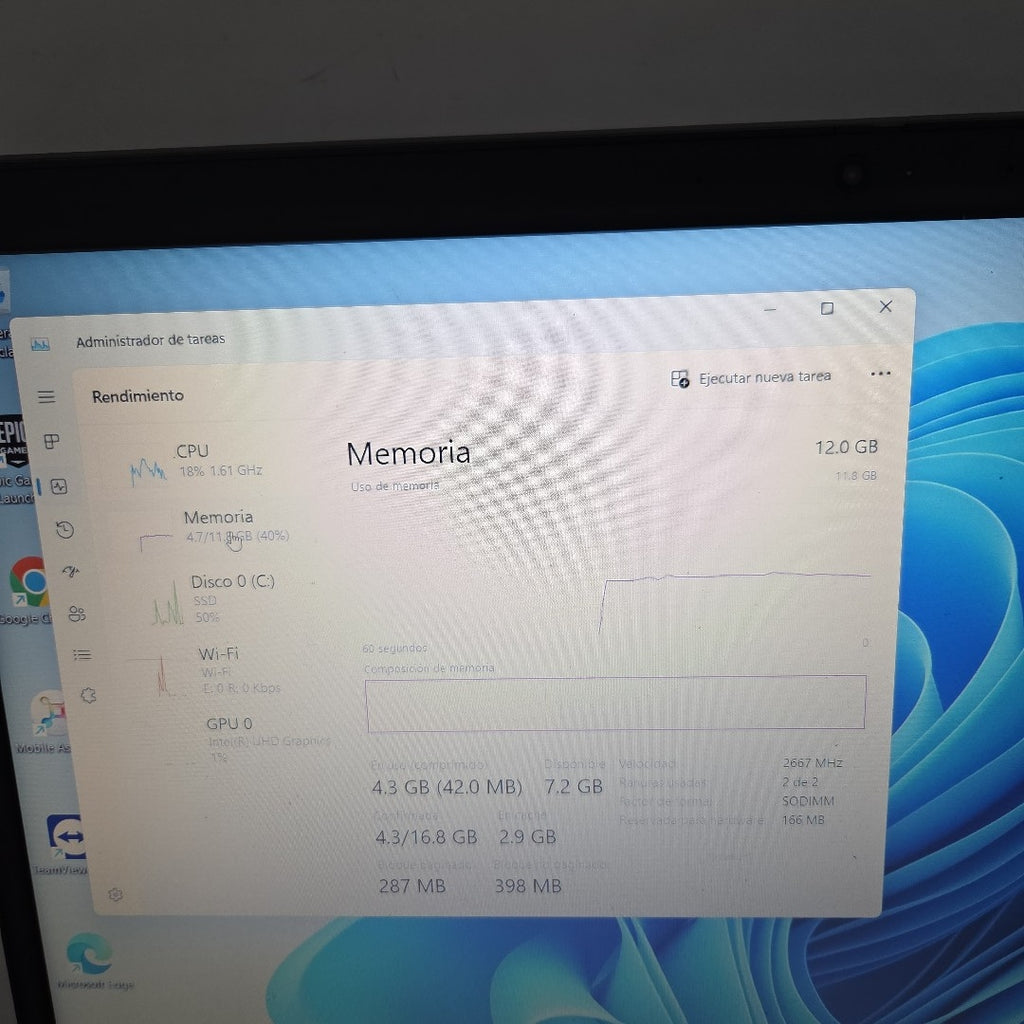 LAPTOP LENOVO IDEAPAD 3 15IML05 (2022) 512 GB SSD 12 GB RAM (SEMINUEVO)