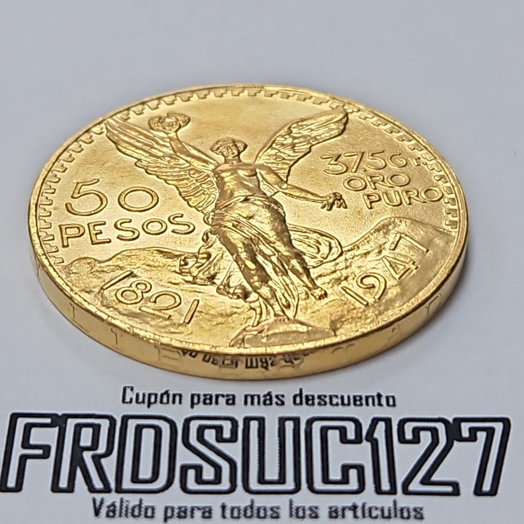 K1 41.6 GRMS - DESC. 0 GRAMOS - 21 K - AVALÚO 77126.4 * * IDENTIFICACIÓN MONEDA NOMINATIVA. * MONEDAS PESOS 50 PESO (SEMINUEVO)