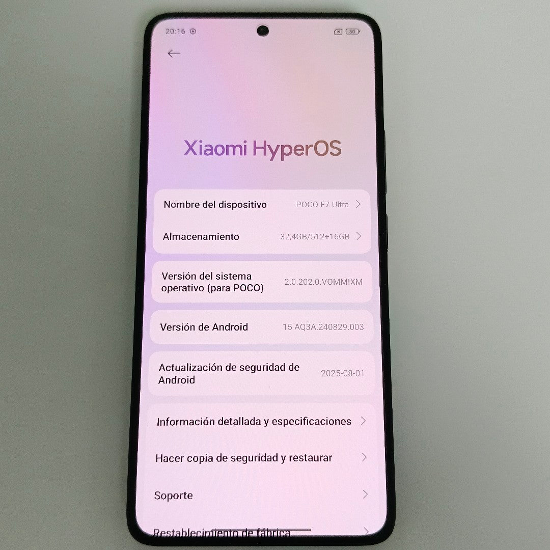CELULAR XIAOMI POCO F7 ULTRA 24122RKC7G (2025) 512 GB 16 GB RAM (SEMINUEVO)