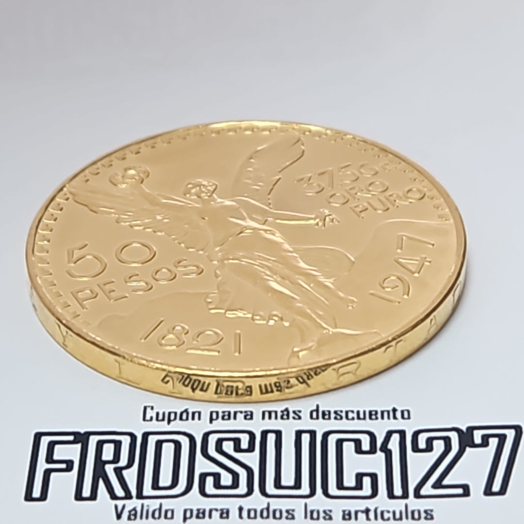 K1 41.6 GRMS - DESC. 0 GRAMOS - 21 K - AVALÚO 76003.2 * * IDENTIFICACIÓN MONEDA NOMINATIVA. * MONEDAS PESOS 50 PESO (SEMINUEVO)