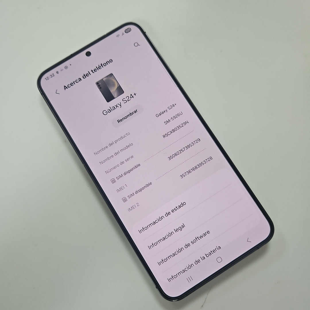 CELULAR SAMSUNG GALAXY S24 + SM-S926U1 (2024) 256 GB 12 GB RAM (SEMINUEVO)