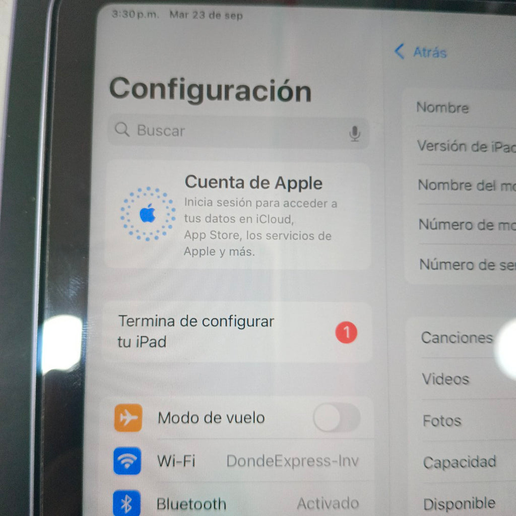 TABLETA APPLE IPAD AIR 5 A2588 256 GB 8 GB RAM (SEMINUEVO)