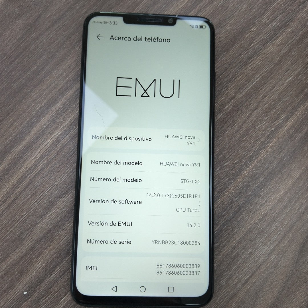 CELULAR HUAWEI NOVA Y91 STG-LX2 128 GB 8 GB RAM (SEMINUEVO)