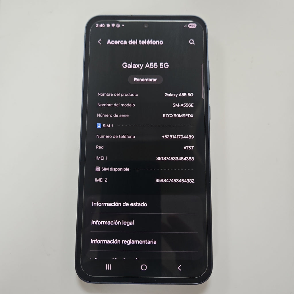 CELULAR SAMSUNG GALAXY A55 5G SM-A556E (2024) 128 GB 8 GB RAM (SEMINUEVO)
