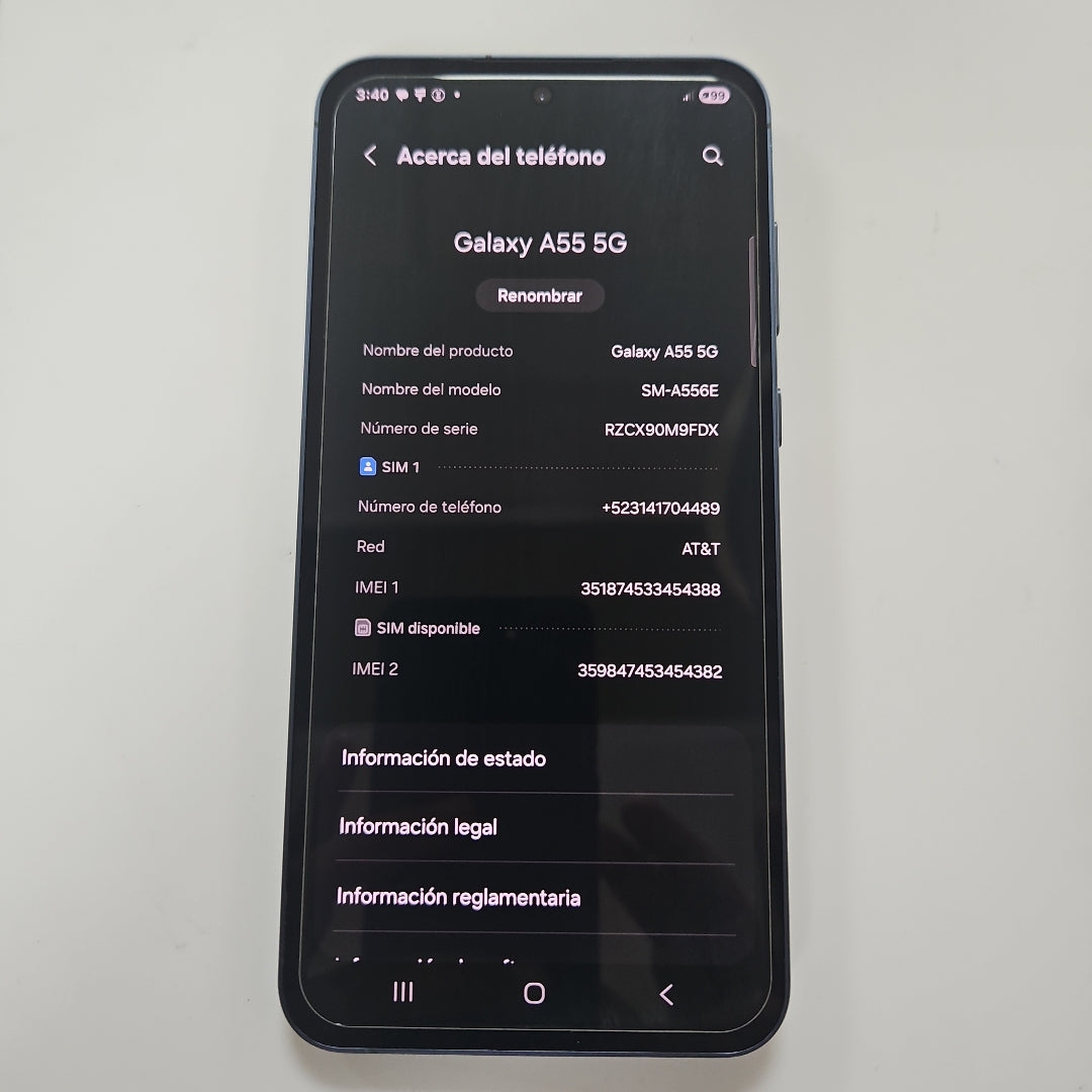 CELULAR SAMSUNG GALAXY A55 5G SM-A556E (2024) 128 GB 8 GB RAM (SEMINUEVO)