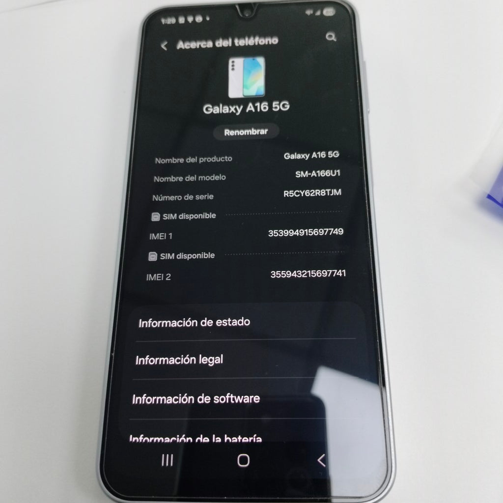 CELULAR SAMSUNG GALAXY A16 5G SM-A166U (2024) 128 GB 4 GB RAM (SEMINUEVO)