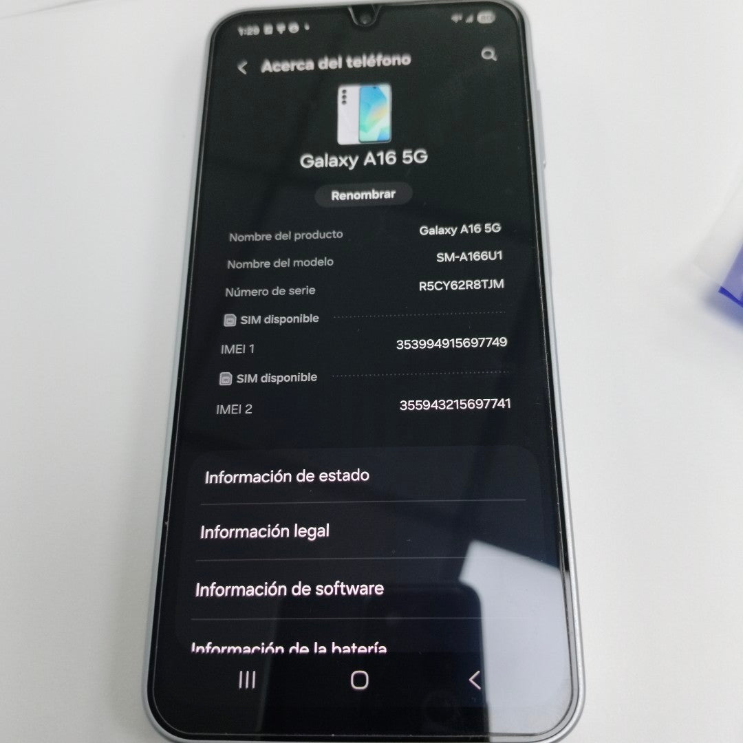 CELULAR SAMSUNG GALAXY A16 5G SM-A166U (2024) 128 GB 4 GB RAM (SEMINUEVO)