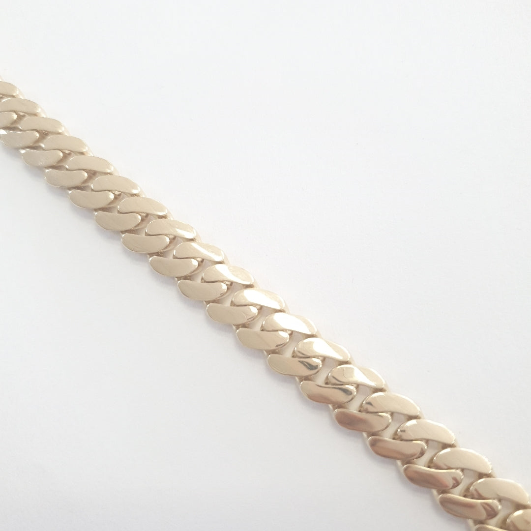 PULSERAS CABALLERO BARBADA AMARILLA ORO 14K 20.3 (NUEVO)