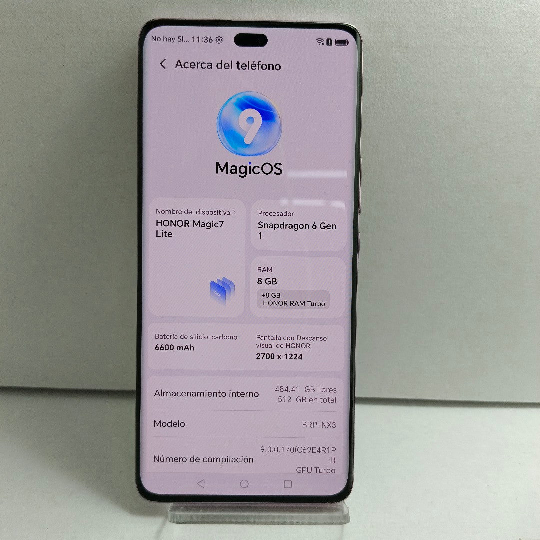 CELULAR HONOR MAGIC 7 LITE BRP-NX3 (2025) 512 GB 8 GB RAM (SEMINUEVO)