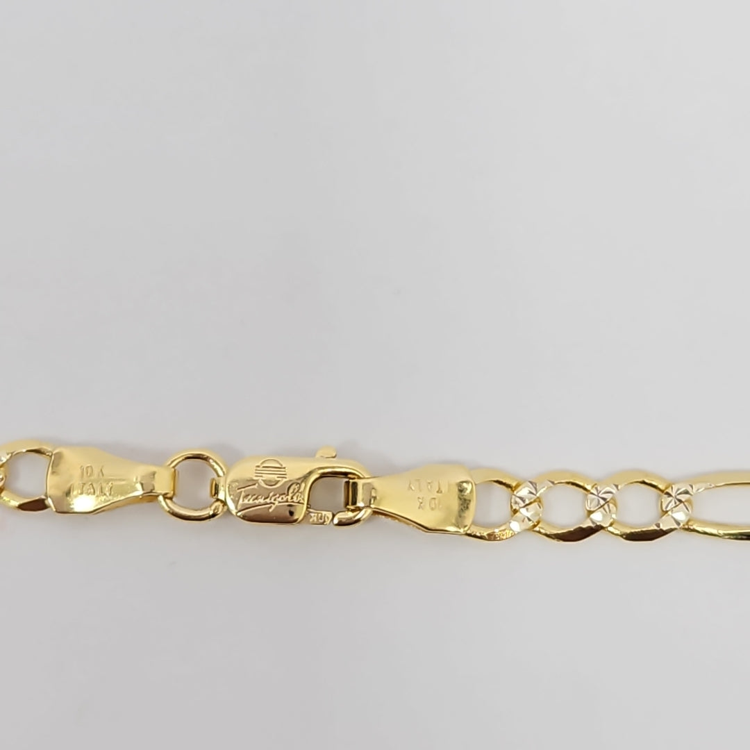 CADENAS CARTIER 3*1 DIAMANTADA ORO 10K 6.5 (NUEVO)