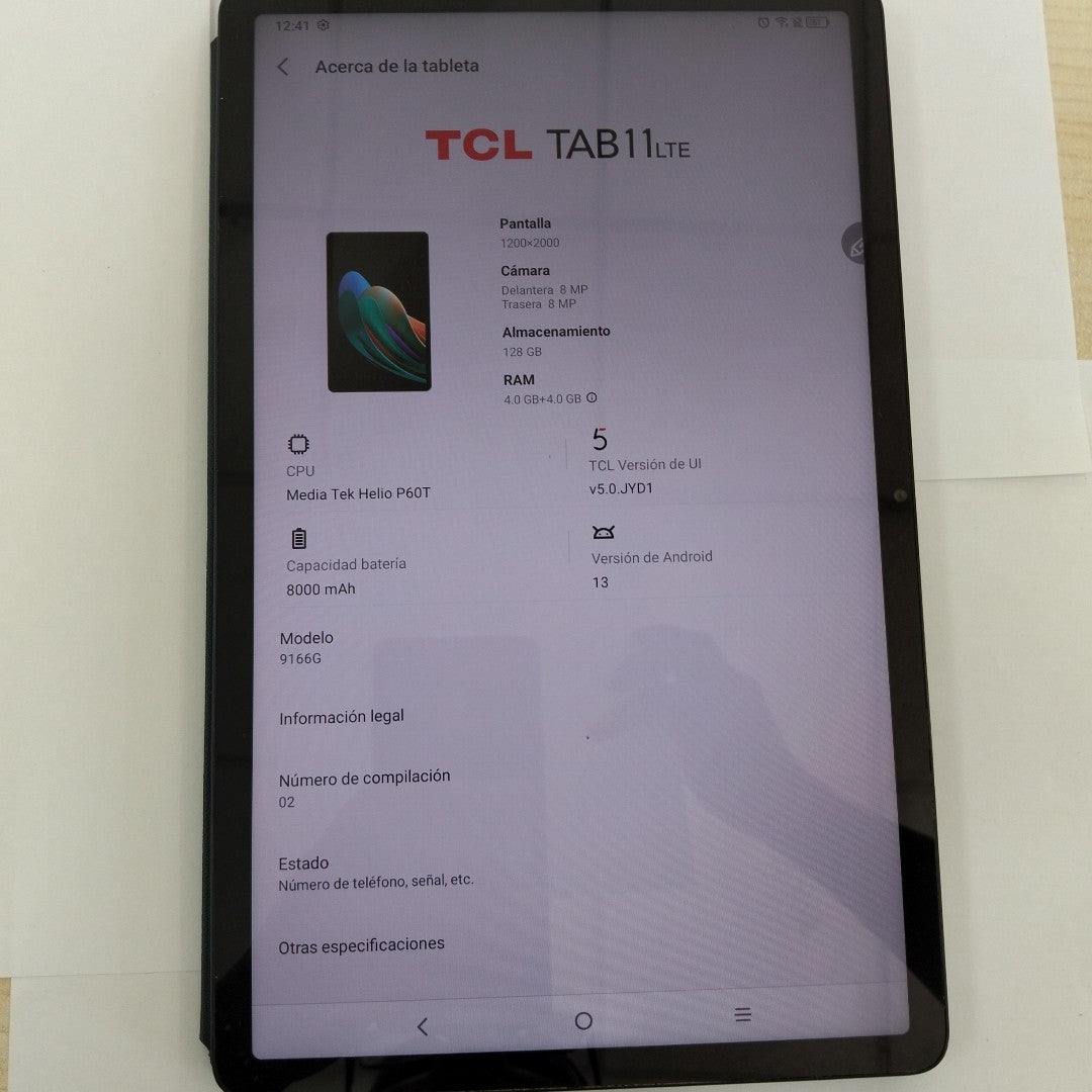 TABLETA TCL TAB 11 9166G 128 GB 4 GB RAM (SEMINUEVO)