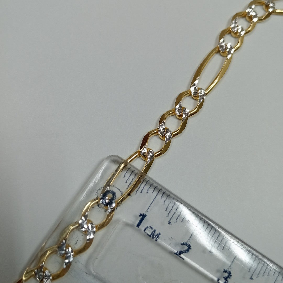 CADENAS CARTIER 3*1 DIAMANTADA ORO 14K 23.5 (NUEVO)