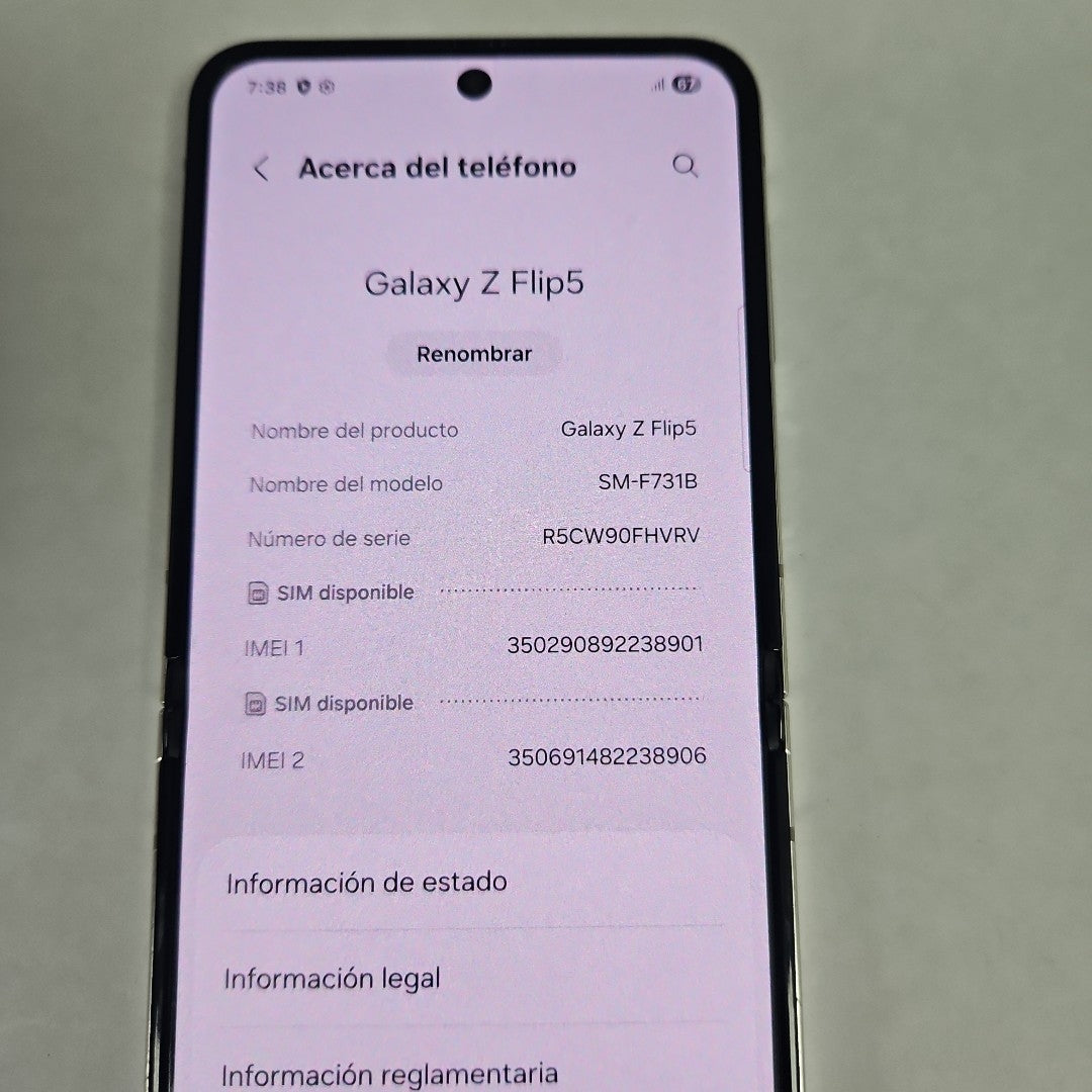 CELULAR SAMSUNG GALAXY Z FLIP 5 SM-F731B (2023) 256 GB 8 GB RAM (SEMINUEVO)
