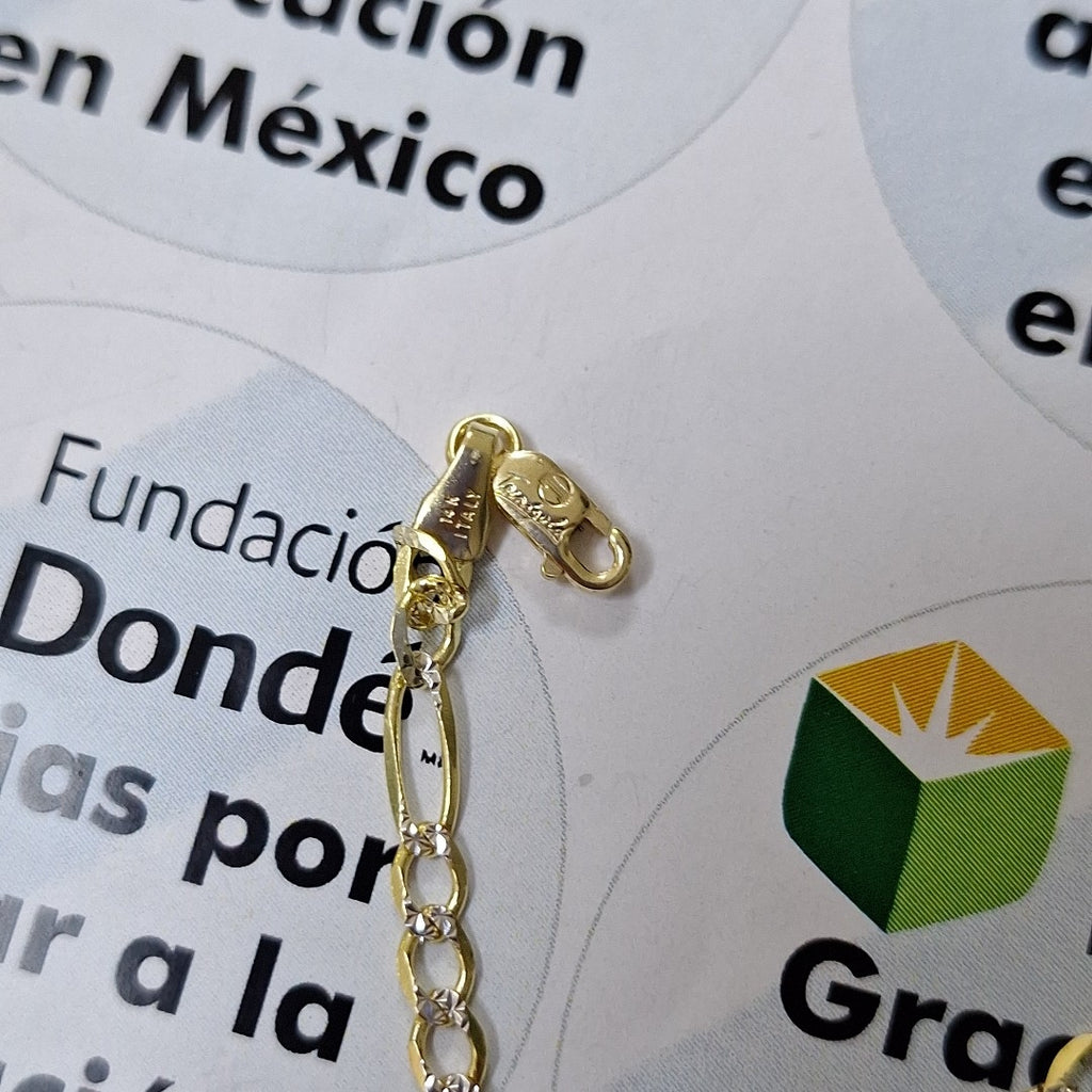 CADENAS CARTIER 3*1 DIAMANTADA ORO 14K 8.6 (NUEVO)