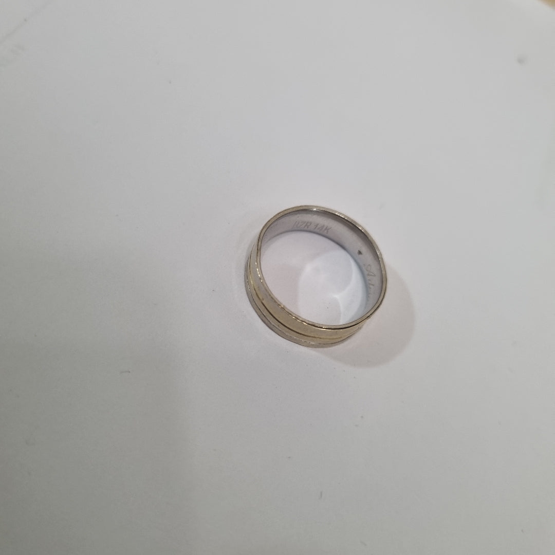 ARGOLLA. ORO, ORO BLANCO. 14 K 2.9 GRMS (SEMINUEVO)