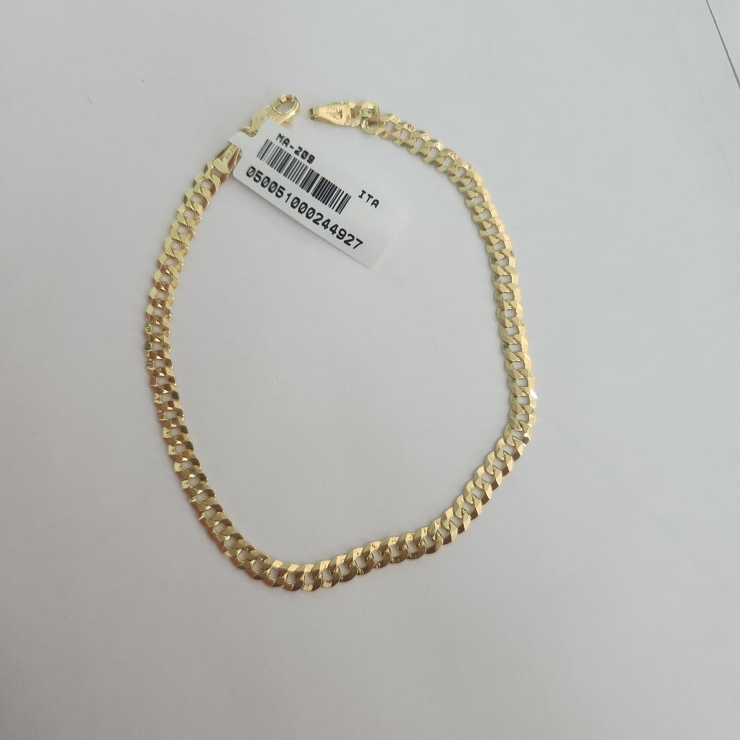 PULSERAS CABALLERO BARBADA AMARILLA ORO 14K 5 (NUEVO)