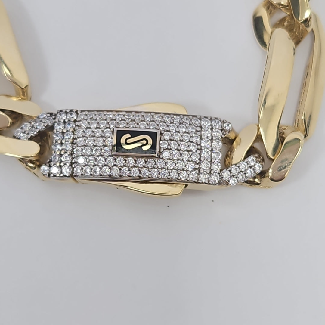 PULSERA CABALLERO MONACO ORO 14K 10.9 (NUEVO)