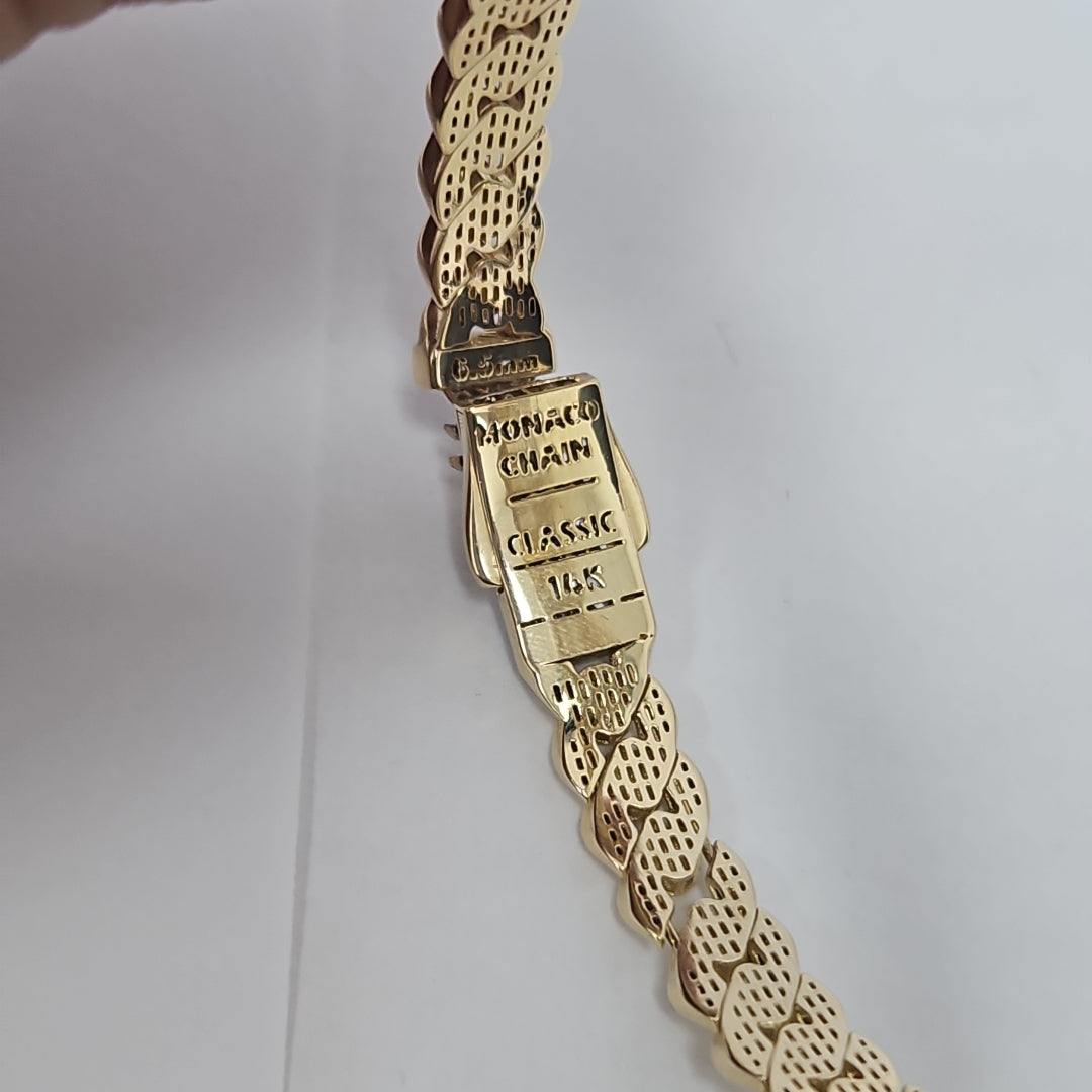 PULSERA MONACO ORO 14K 10.5 (NUEVO)