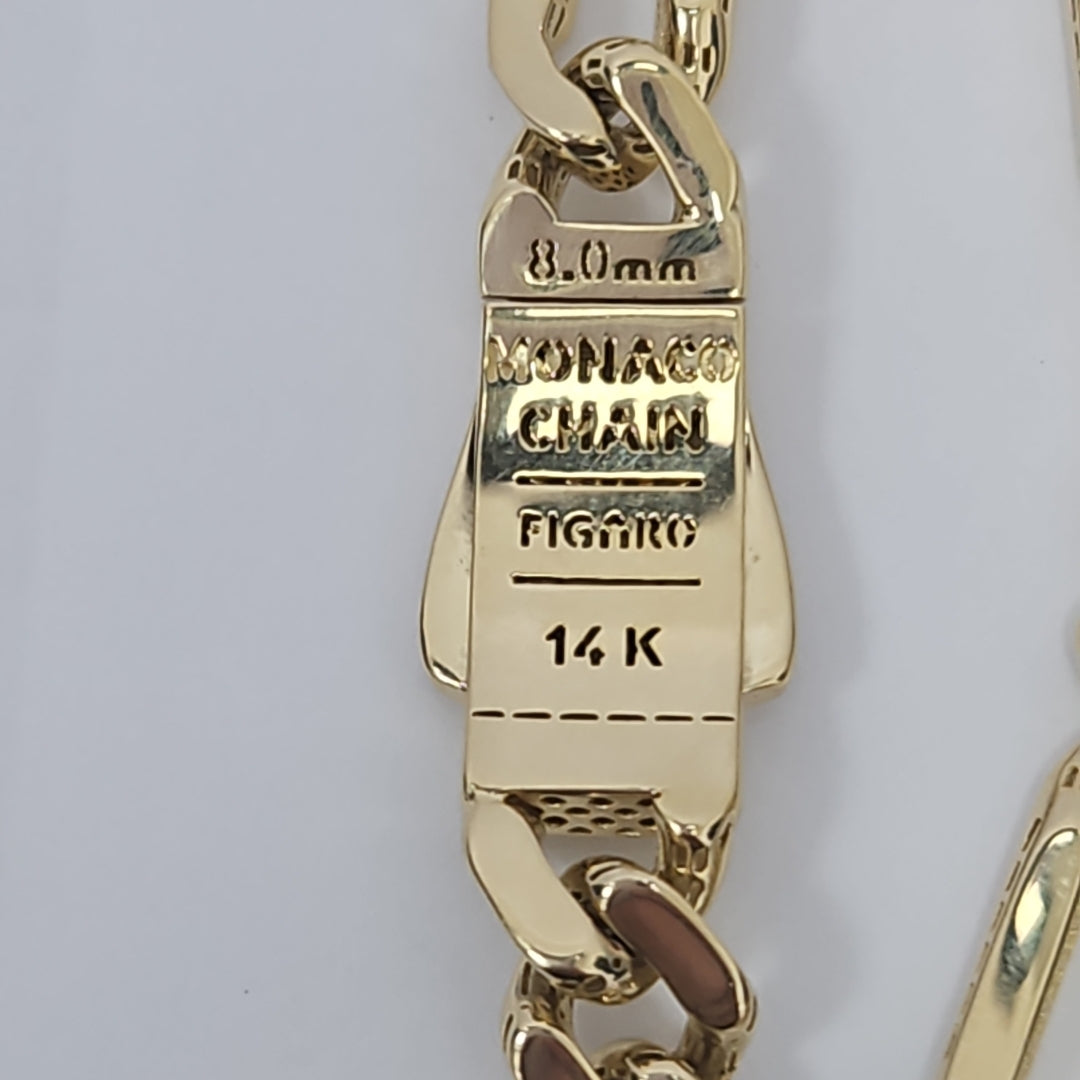PULSERA CABALLERO MONACO ORO 14K 10.1 (NUEVO)